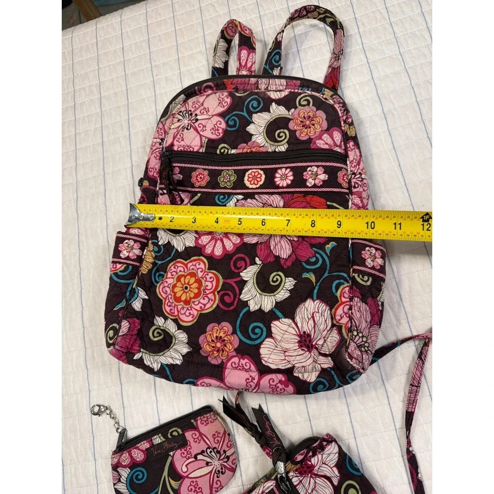 Vera‎ Bradley 3 Pc Retired Floral Set Campus Backpack Crossbody Coin Purse EUC